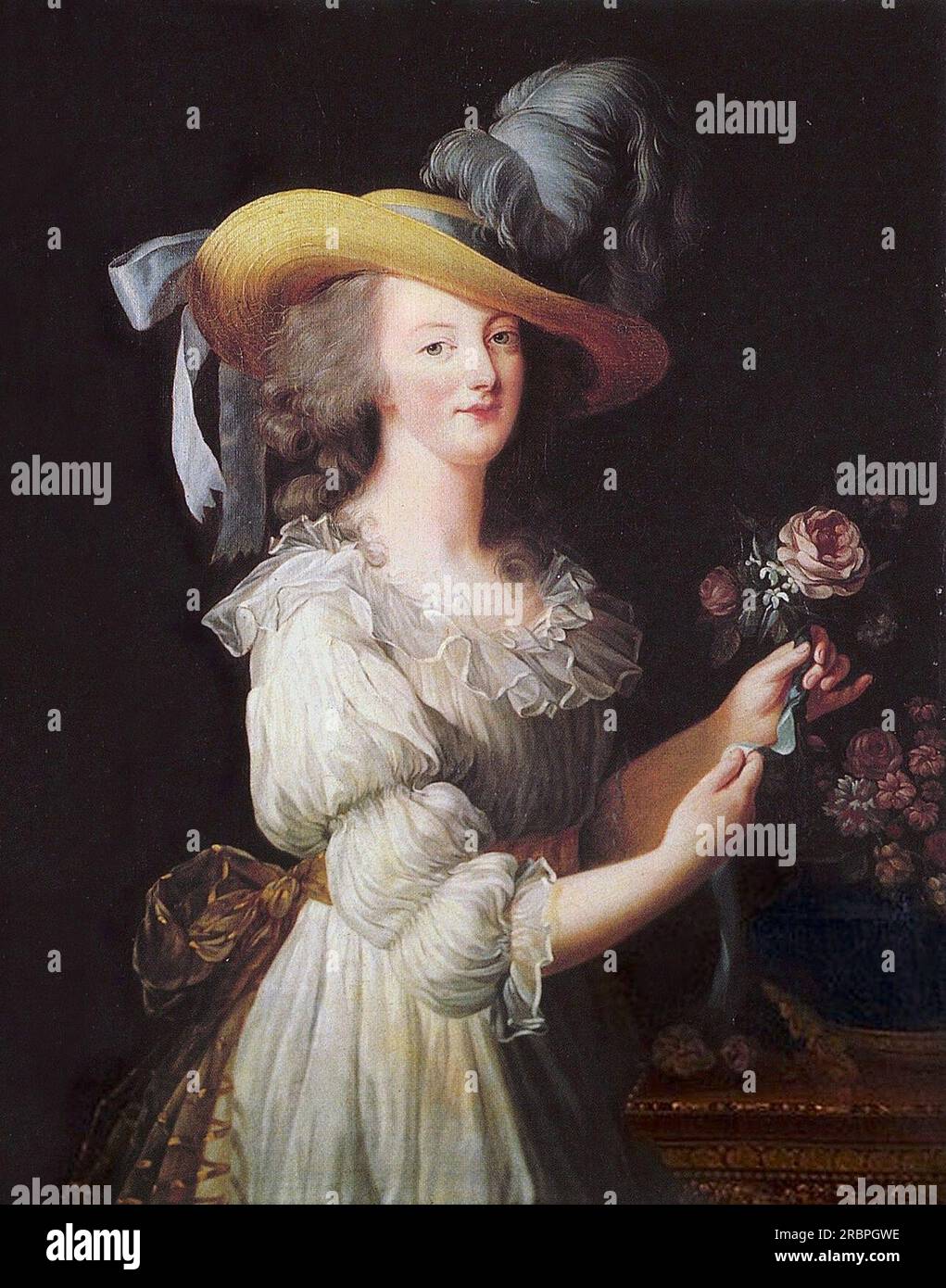 Marie Antoinette en robe mousseline 1783 par Louise Elisabeth Vigee le Brun Photo Stock Alamy