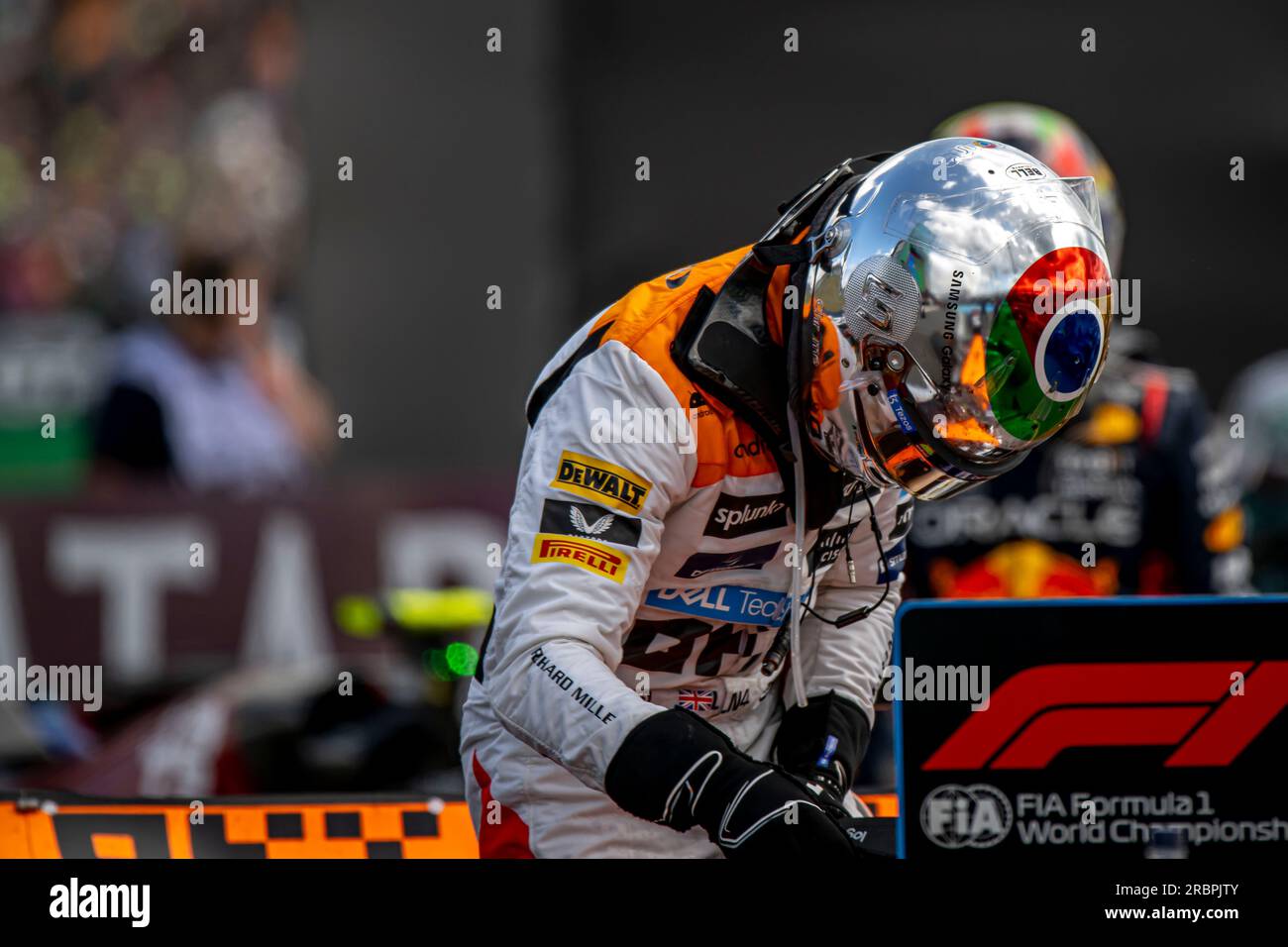 Silverstone, Royaume-Uni, juillet 09, Lando Norris, du Royaume-Uni, concourt pour McLaren F1. Jour de la course, ronde 11 du championnat de Formule 1 2023. Crédit : Michael Potts/Alamy Live News Banque D'Images