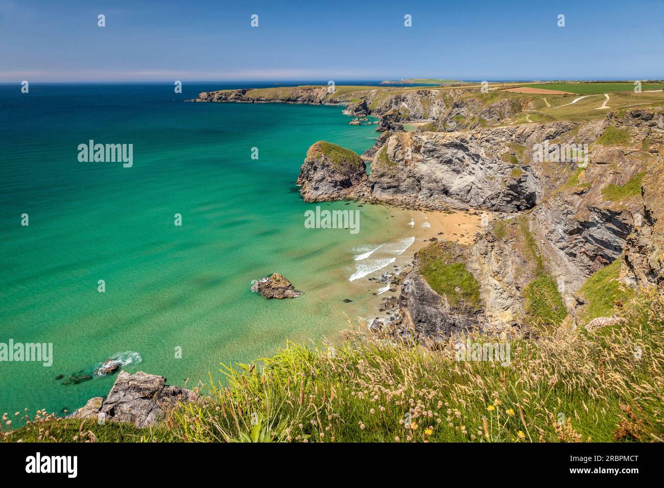 Marches côtières de Bedruthan à Padstow, Cornouailles, Angleterre Banque D'Images
