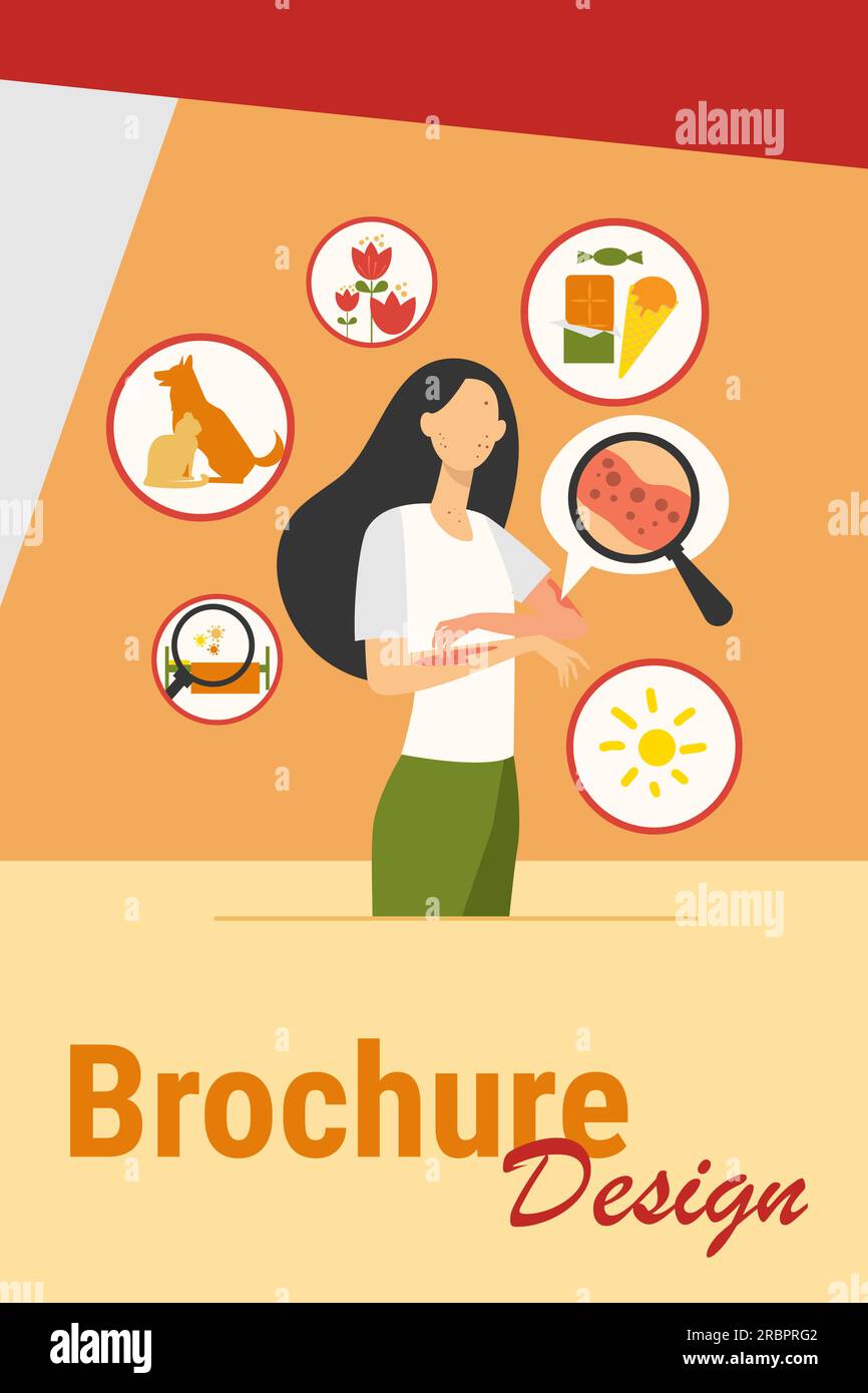 Femme triste sans visage souffrant d'allergie Illustration de Vecteur