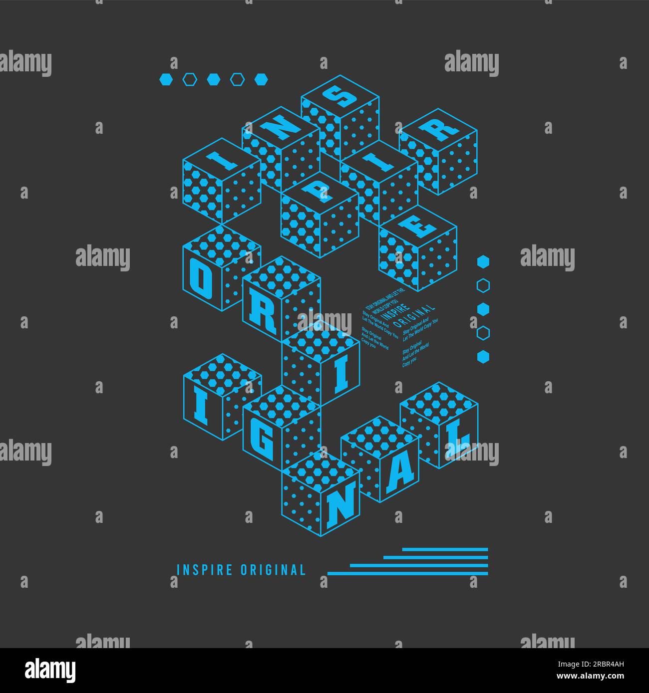 Inspirez la conception originale abstraite de t-shirt de typographie géométrique Poster Vector Illustration de Vecteur