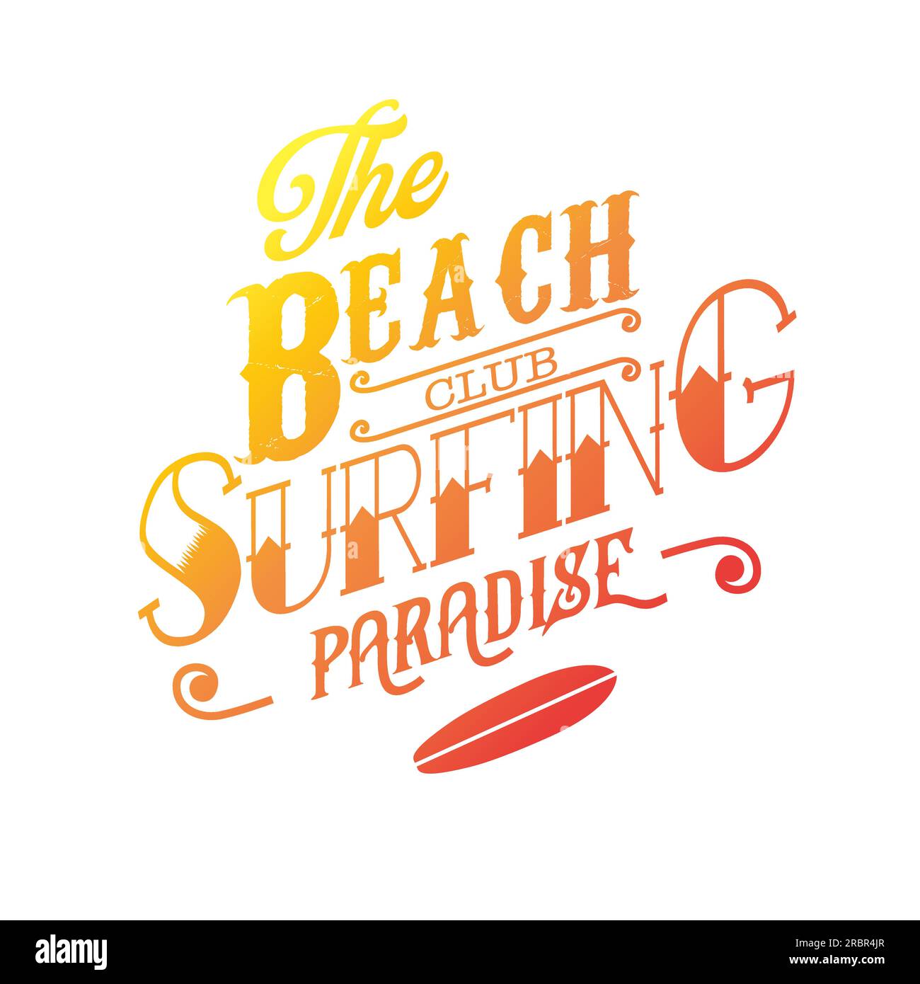 surf dégradé typographique t-shirt design imprimer affiche étiquette d'illustration vectorielle, symbole, affiches de signe Illustration de Vecteur