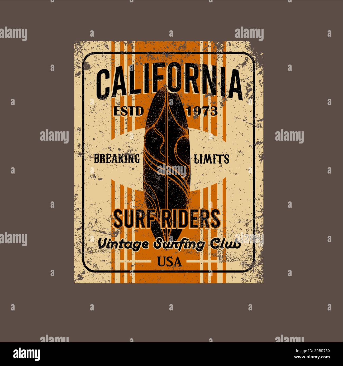 Vintage Surf board grunge Poster Vector Illustration t-shirt imprimer design typographique affiche, signe, vecteur d'étiquette Illustration de Vecteur