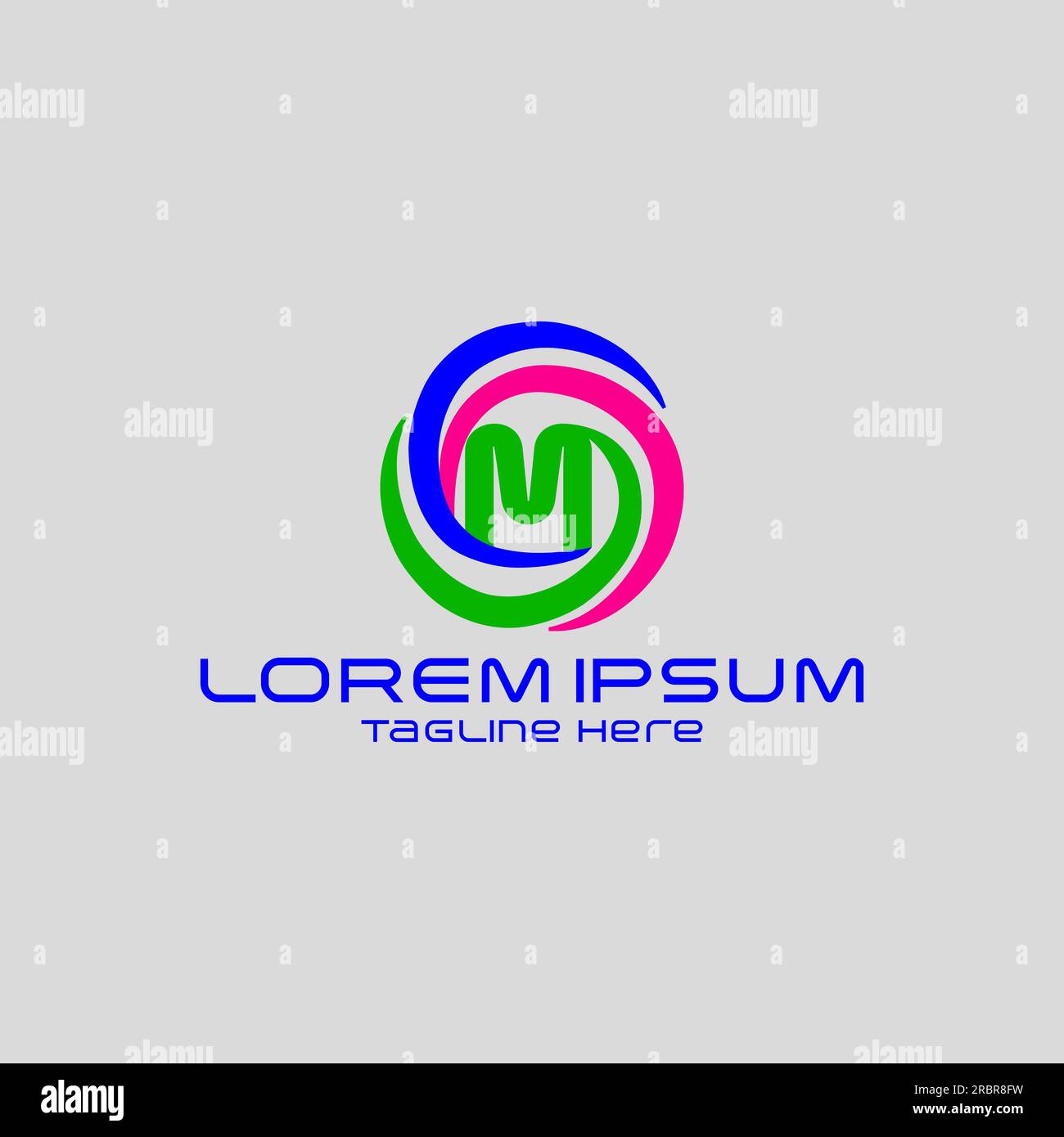 Lettre M logo coloré dans le cercle. Éléments de modèle de conception vectorielle pour votre application ou votre identité d'entreprise Illustration de Vecteur