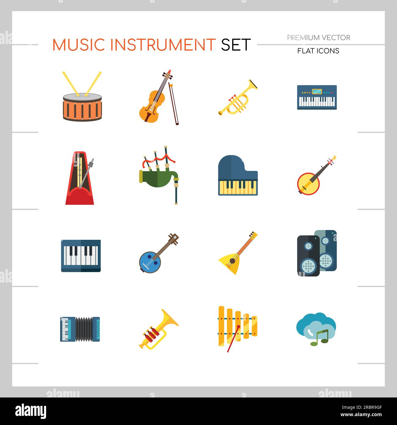 Modèle de jeu dicônes dinstrument de musique