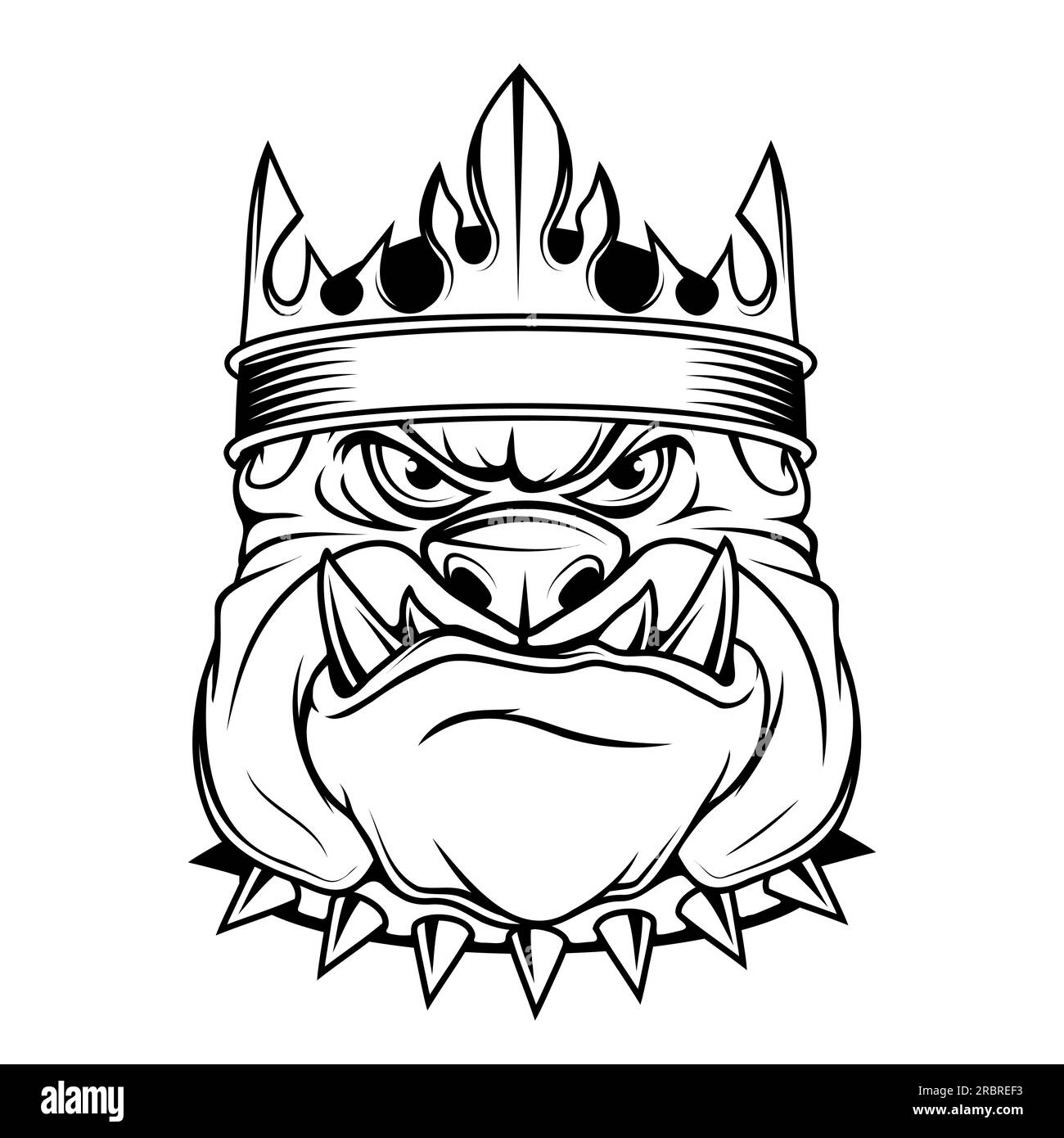 Bulldog dans une couronne. Illustration vectorielle d'un dessin animé animal populaire. Animal en colère. animal domestique Illustration de Vecteur