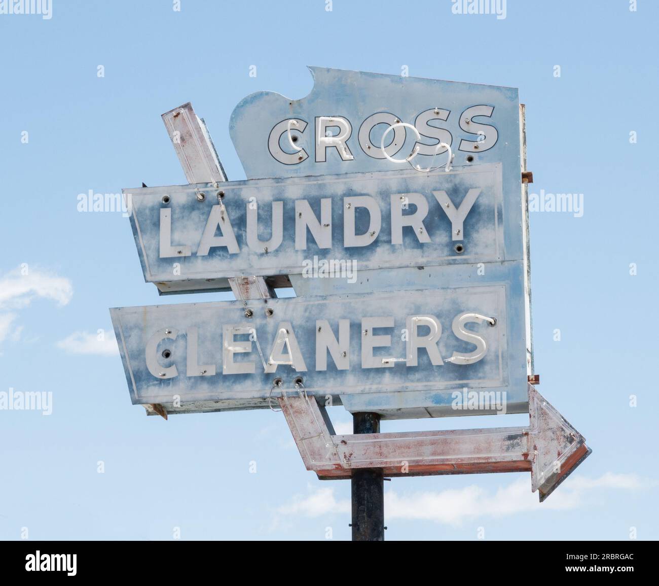 Enseigne blanchisserie et nettoyage à sec, Lexington, TN Banque D'Images
