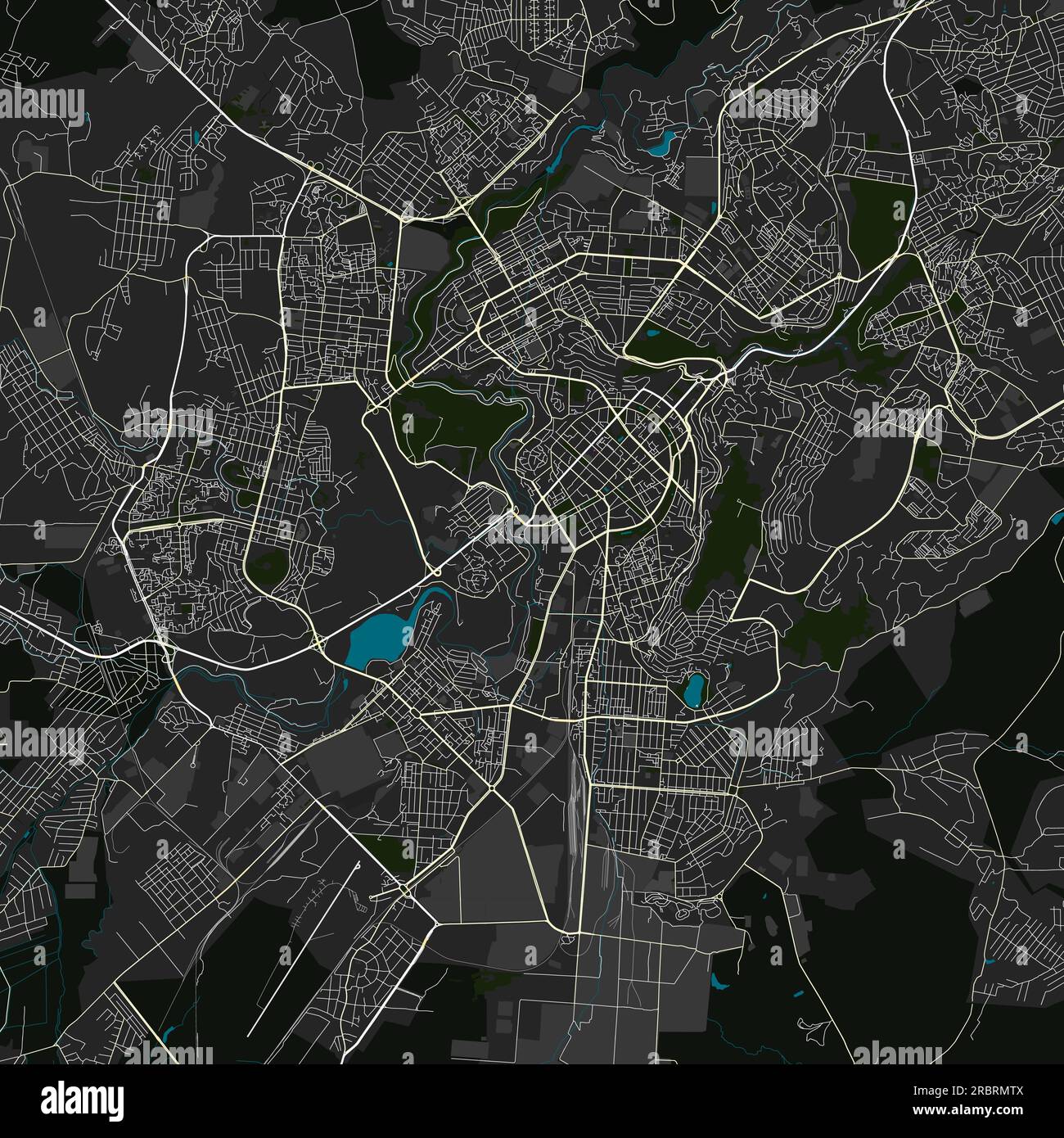 Carte vectorielle de Erevan, Arménie données de OpenStreetMap Illustration de Vecteur