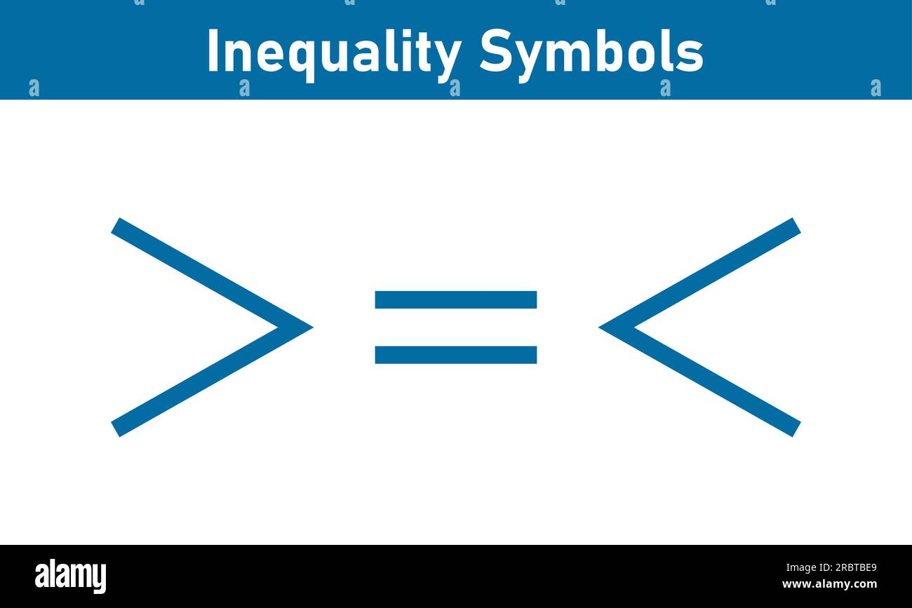  Symbole inférieur à supérieur et égal en mathématiques. symboles d ...