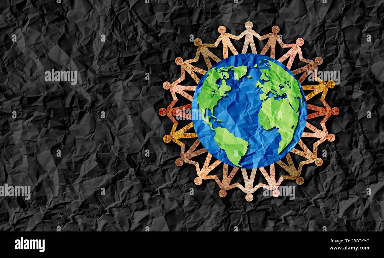 Communauté mondiale unie et unité globale ou diversité internationale et culture de jour de la terre comme un concept de coopération symbole comme multiculturel diversifié Banque D'Images Communauté mondiale unie et unité globale ou diversité internationale et culture de jour de la terre comme un concept de coopération symbole comme multiculturel diversifié Banque D'Images