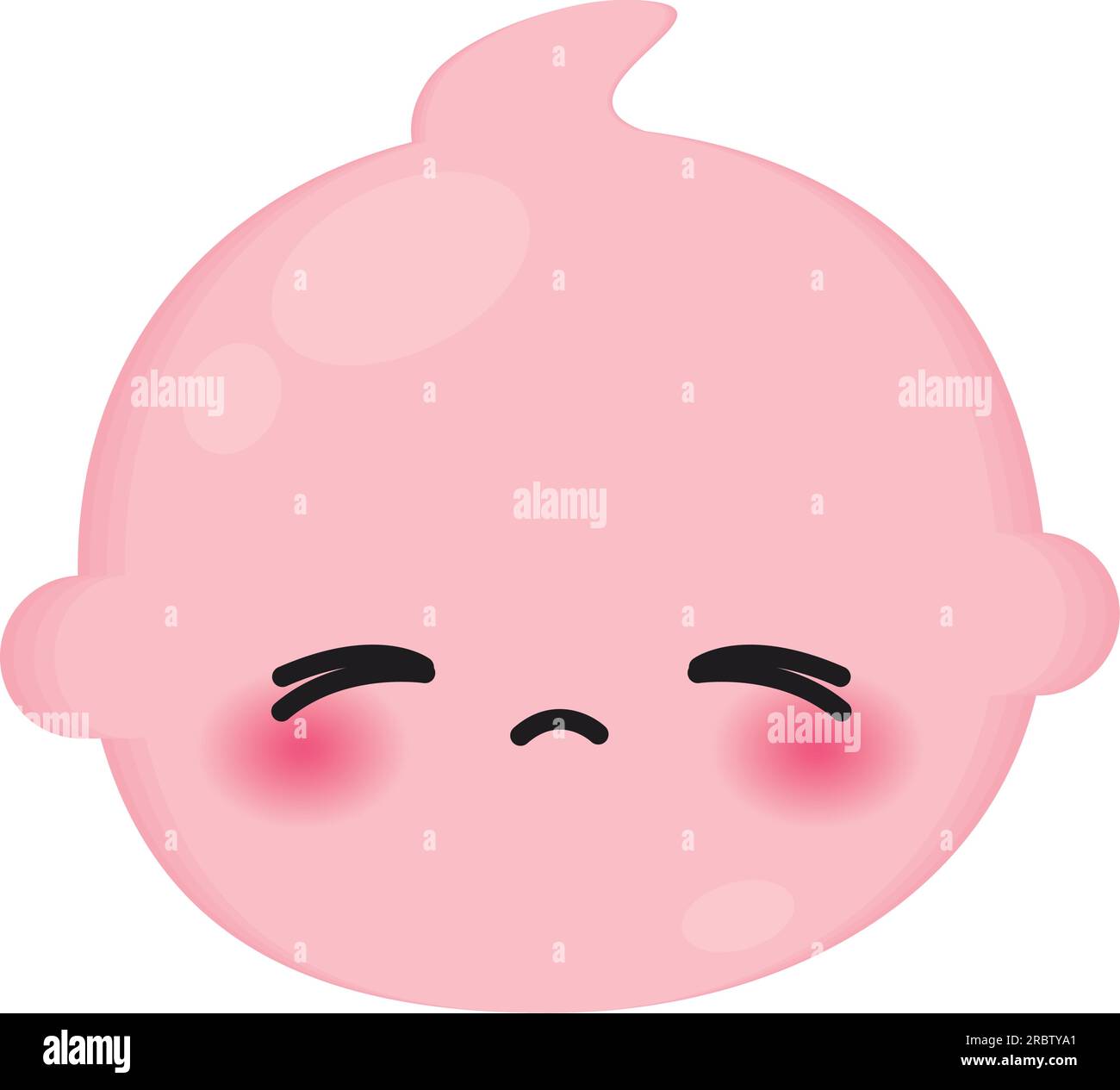 Vecteur d'icône d'emoji triste bébé mignon coloré isolé Illustration de Vecteur