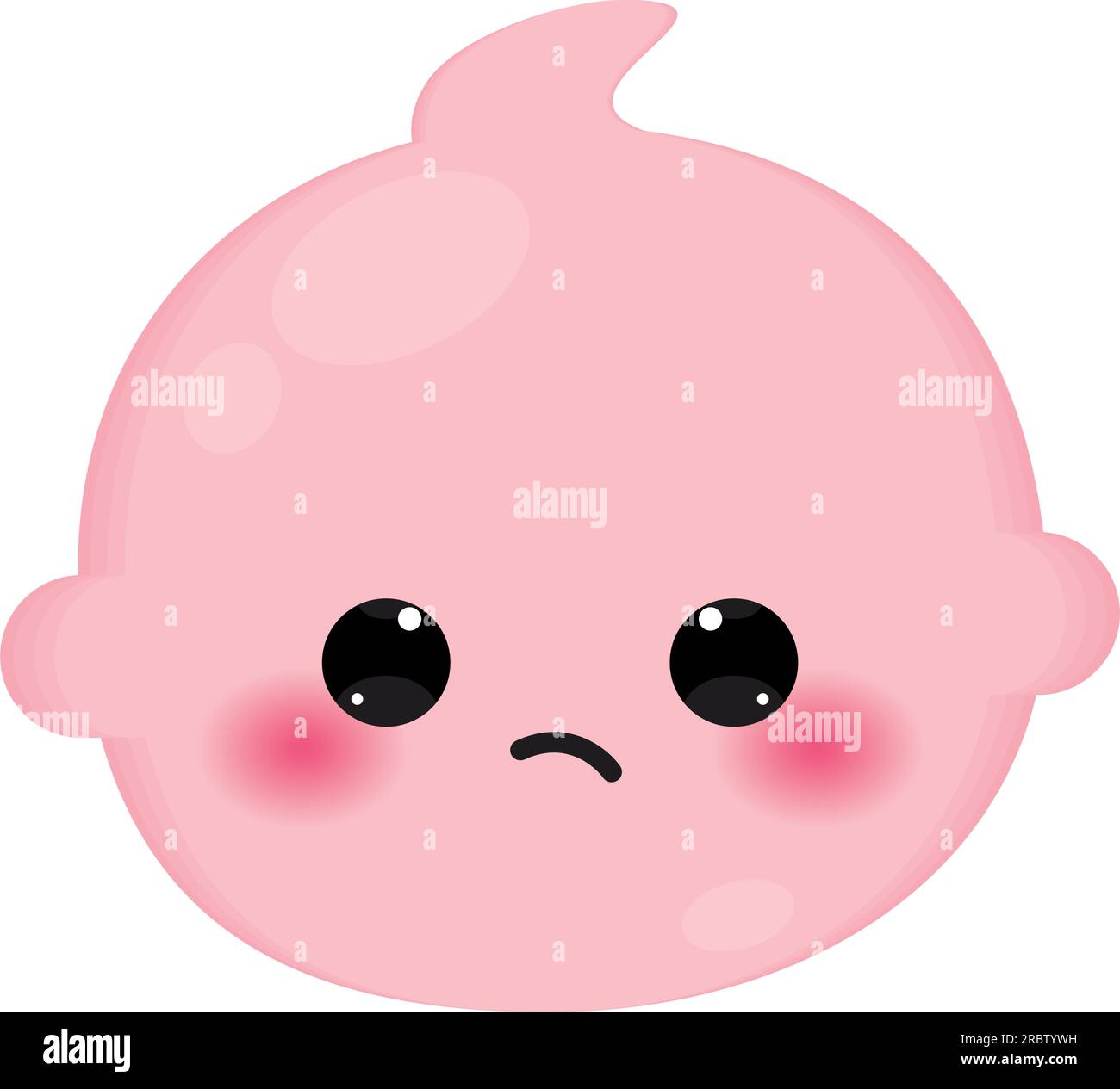 Vecteur d'icône d'emoji triste bébé mignon coloré isolé Illustration de Vecteur