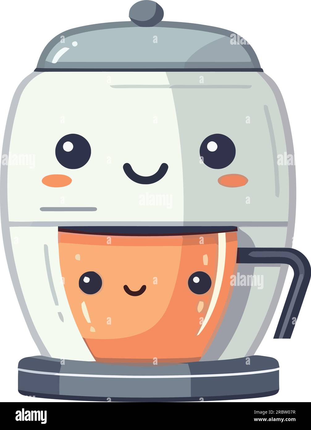 Illustration joyeuse de cafetière Illustration de Vecteur