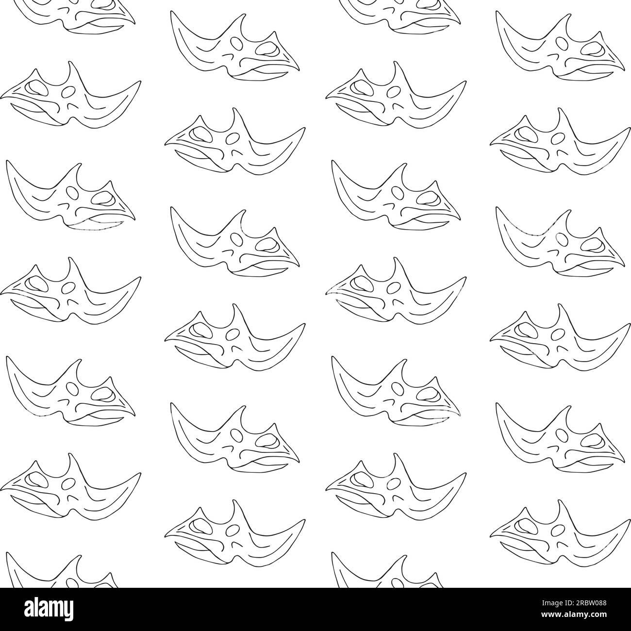 Modèle sans couture de vecteur du crâne de triceratops Illustration de Vecteur