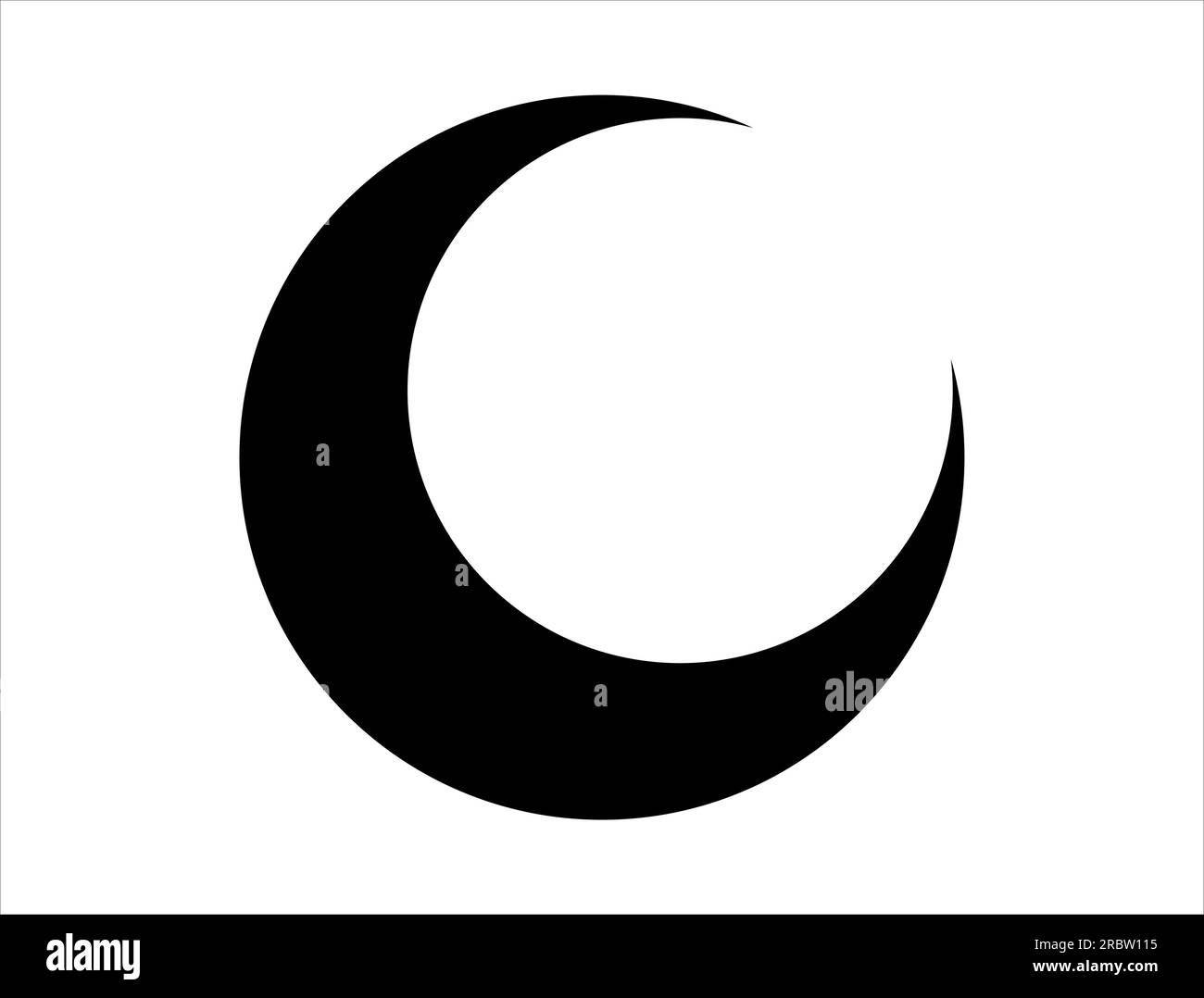 Silhouette de l'icône Crescent Moon Illustration de Vecteur