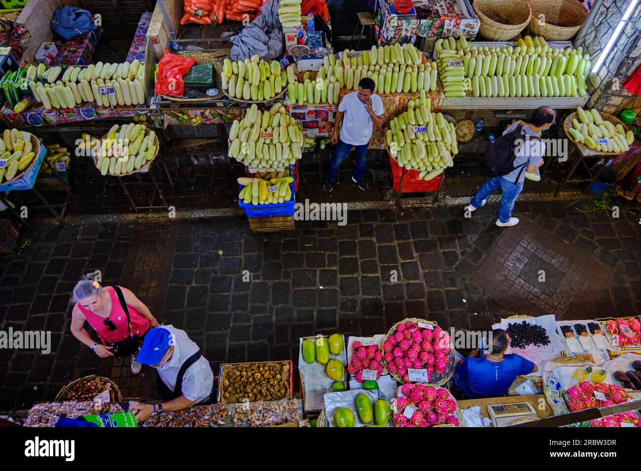 Maurice, centre ville de la capitale Port Louis, intérieur du marché Central Banque D'Images