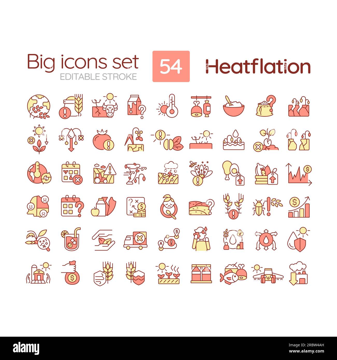 Icônes personnalisables pour la chaleur Illustration de Vecteur