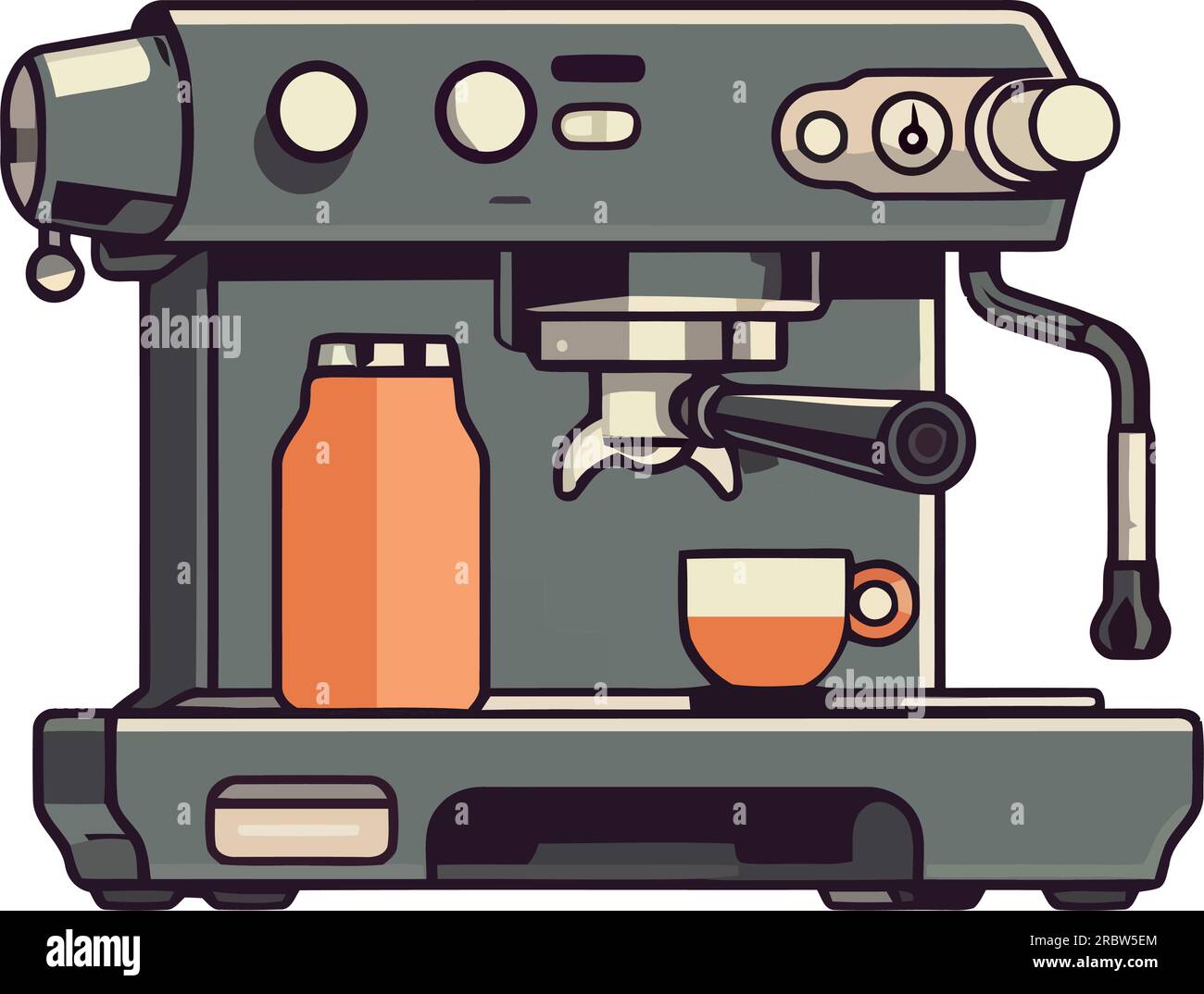 Machine à café moderne machines pour le café gourmet Illustration de Vecteur