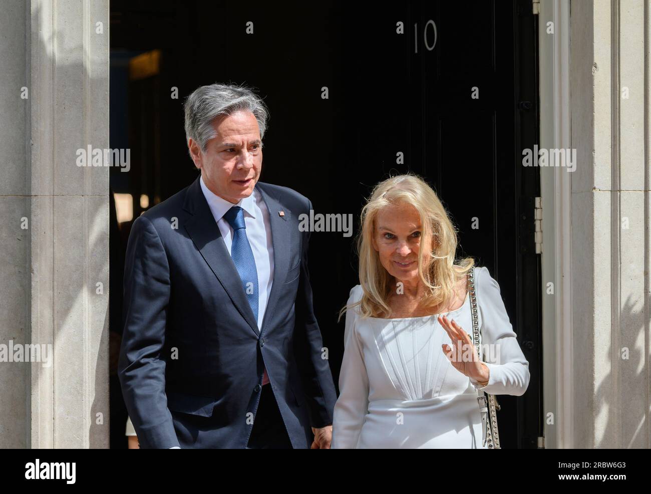 Antony Blinken (États-Unis Secrétaire d'État) et Jane Hartley (ambassadrice des États-Unis au Royaume-Uni) quittant le 10 Downing Street après une rencontre entre le président américain Joe Banque D'Images