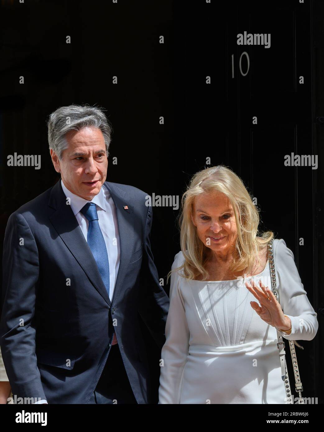 Antony Blinken - États-Unis Secrétaire d'État, et Jane Hartley - ambassadeur des États-Unis au Royaume-Uni quittant 10 Downing Street après une réunion entre le président américain J. Banque D'Images