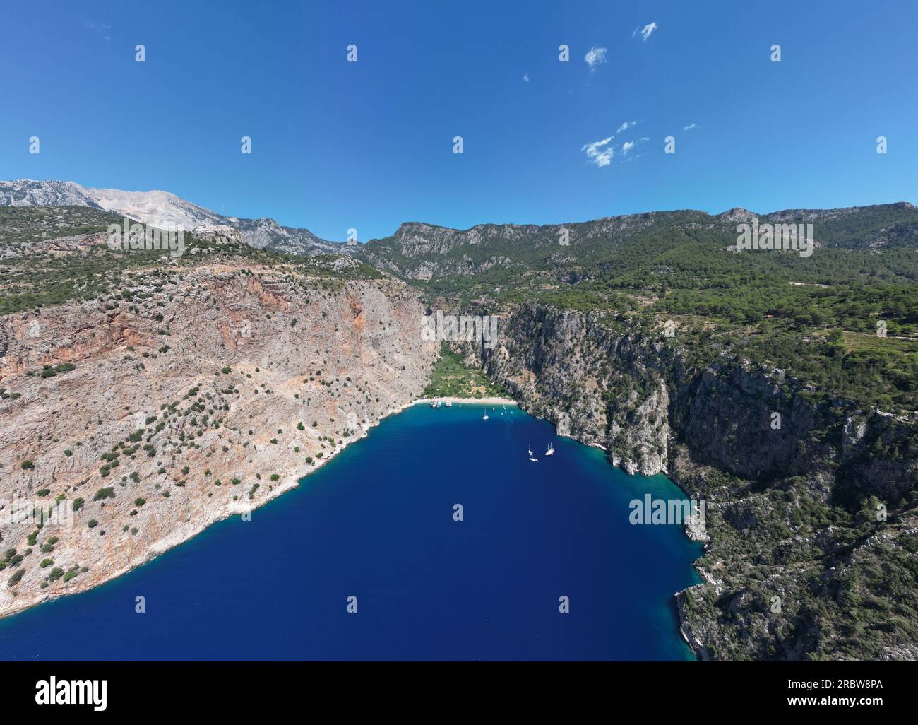 Butterfly Valley et vue aérienne sur la plage Banque D'Images