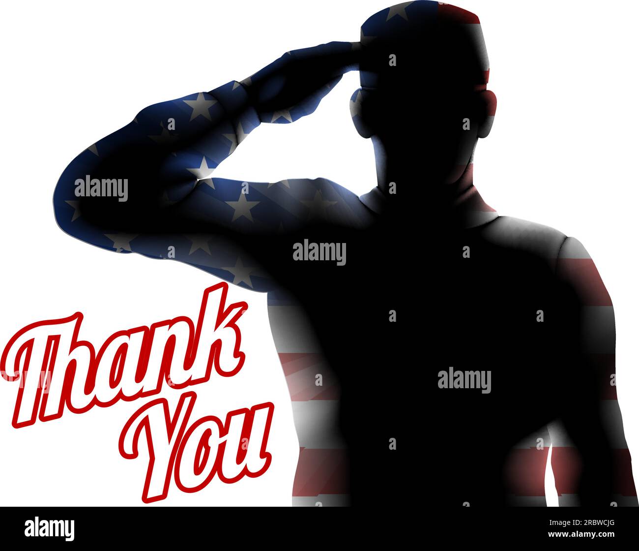 Drapeau Soldier Salute Veteran Day Silhouette Illustration de Vecteur