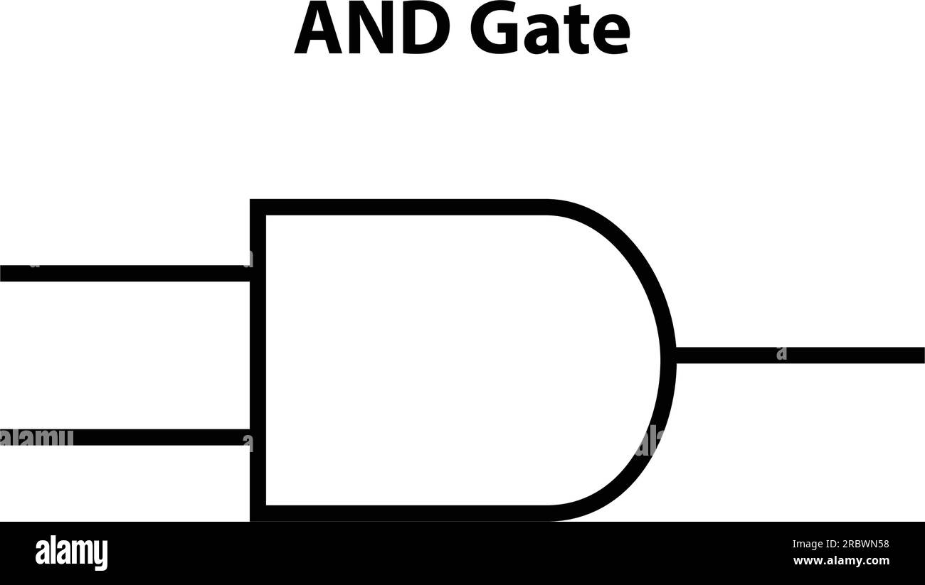 ET Gate. Symbole électronique de l'interrupteur ouvert Illustration des symboles du circuit de base. Symboles électriques, contenu d'étude des étudiants en physique. Illustration de Vecteur