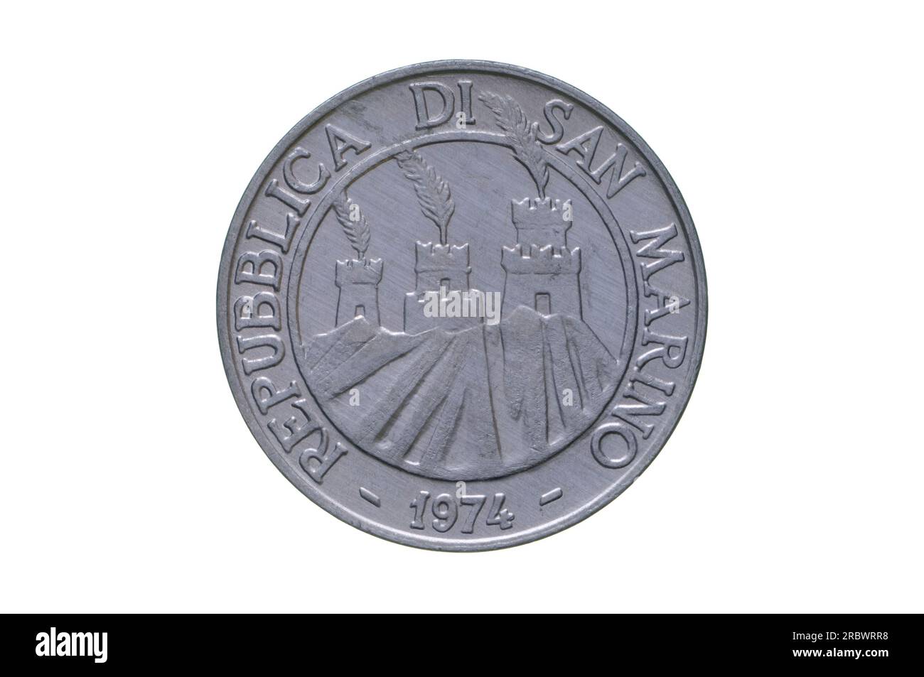 Saint-Marin 10 Lire coin 1976 Banque D'Images