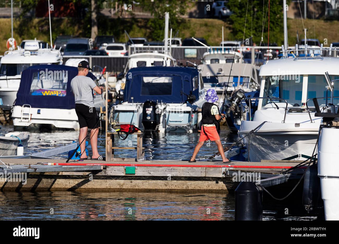 Port de Gränna, Gränna, Suède. Banque D'Images