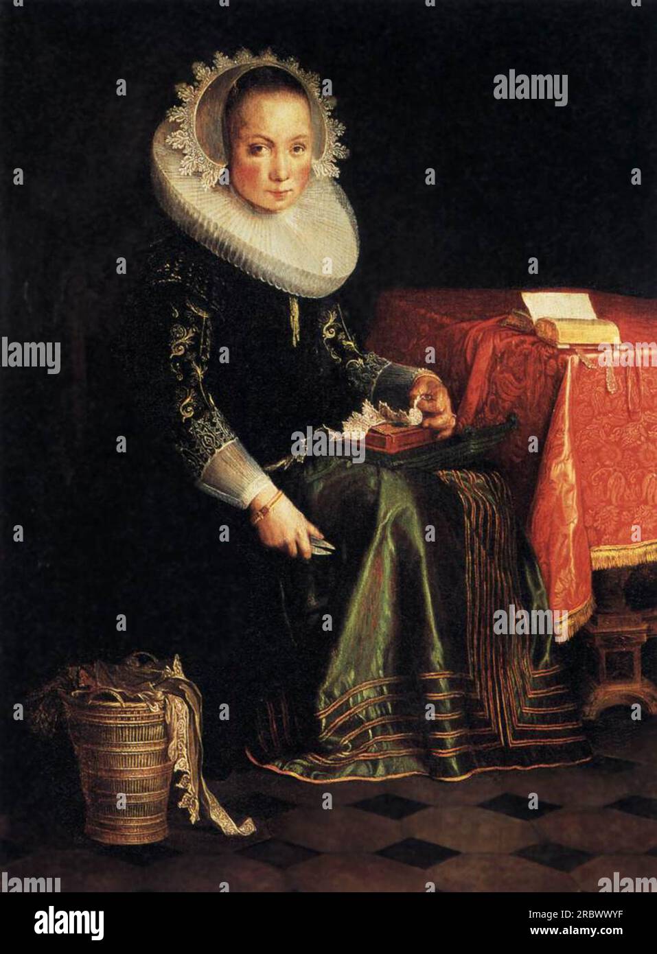 Portrait de Eva Wtewael 1628 par Joachim Wtewael Banque D'Images