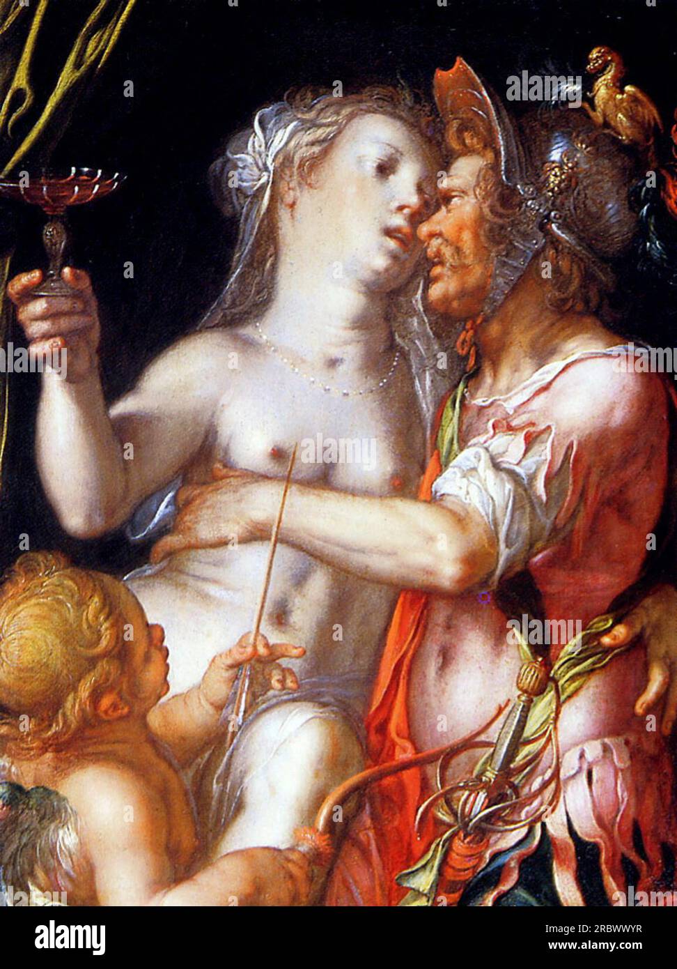 Aphrodite Ares et Eros Sun 1600 de Joachim Wtewael Banque D'Images