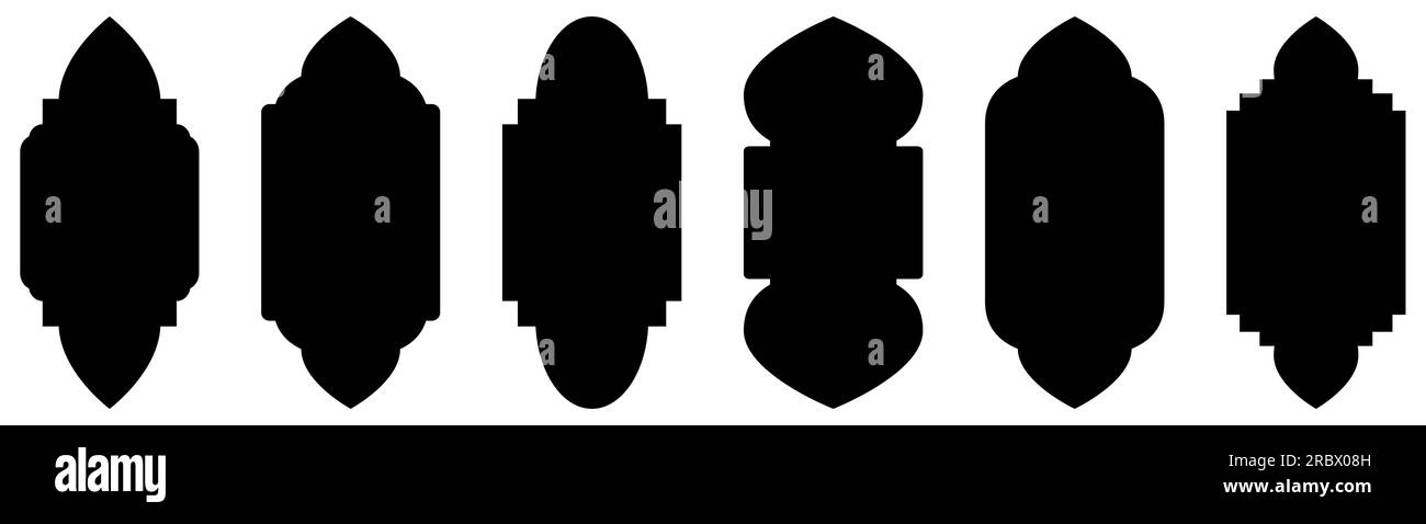 Ensemble de forme islamique d'arche de fenêtre ou de porte. Illustration vectorielle isolée sur fond blanc Illustration de Vecteur