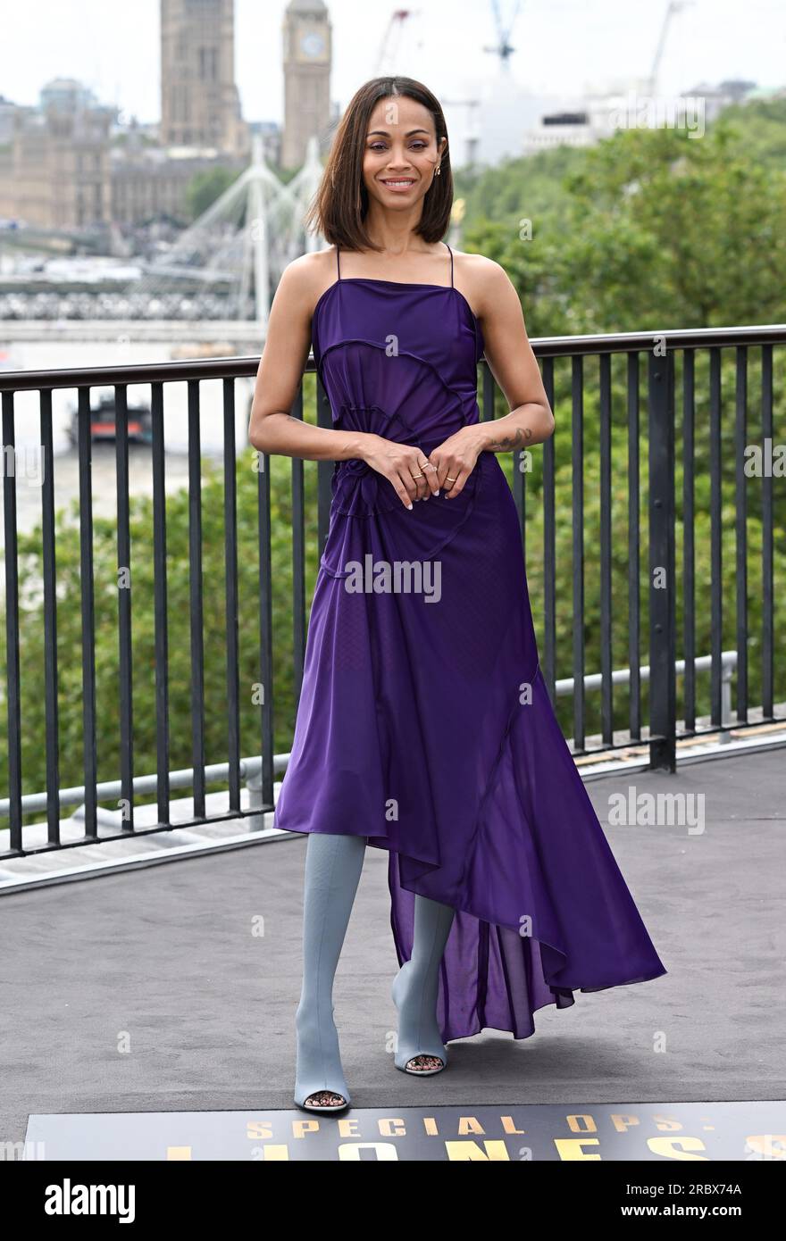 Londres, Royaume-Uni. 11 juillet 2023. Zoe Saldana au photocall pour Special Ops Lioness, Londres. Crédit : Doug Peters/EMPICS/Alamy Live News Banque D'Images