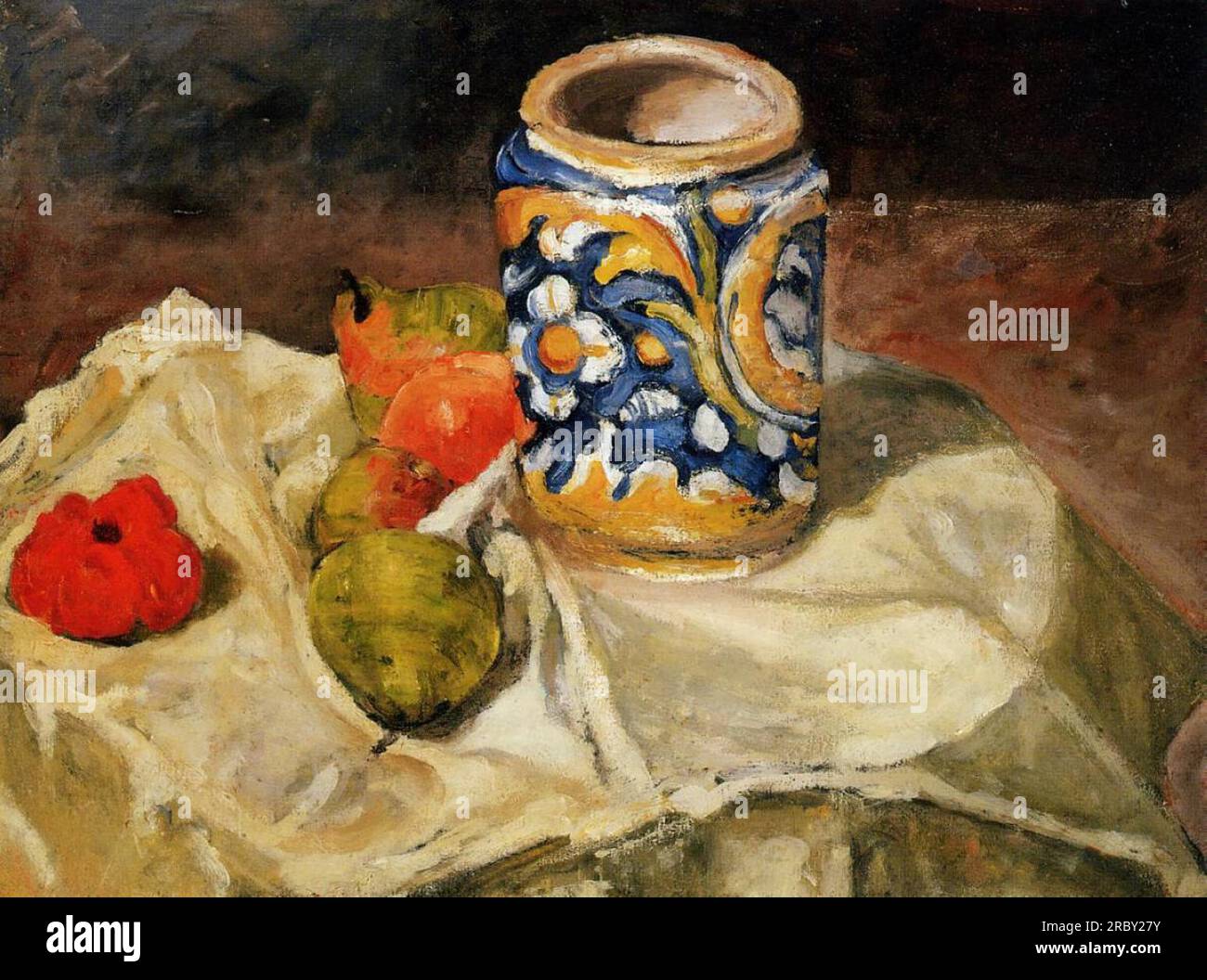 Nature morte avec pot en faïence italienne 1874 par Paul Cézanne Banque D'Images