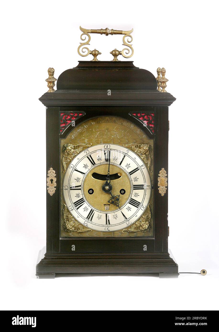 Une horloge à support antique par Thomas Cattell de Londres Banque D'Images