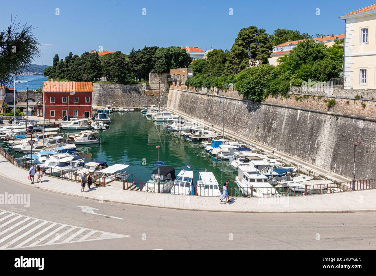 L'ancien port de Fosa dans la ville de Zadar, Croatie Banque D'Images