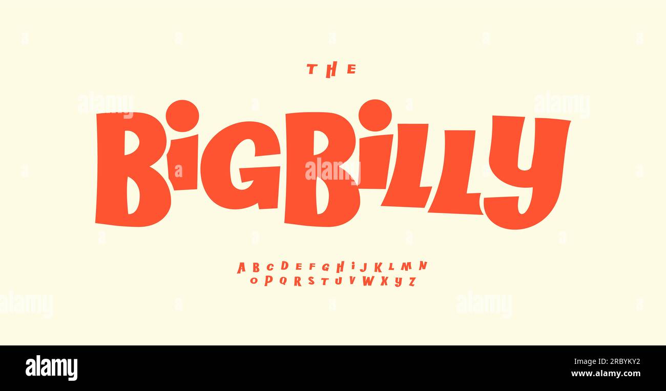 Police de dessin animé ludique, police funky pour Joyeux apporte des conceptions de vie comme des œuvres d'art pour enfants, des invitations d'anniversaire, une image de marque ludique et le carnaval Illustration de Vecteur