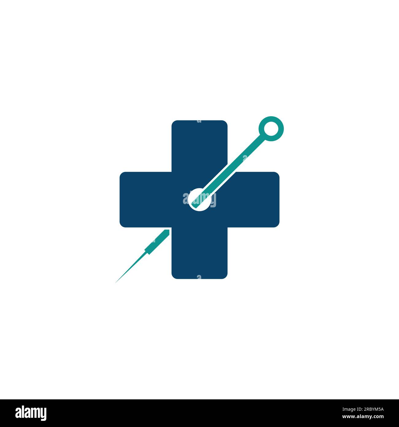 Logo Medical Cross acupuncture. Médicament alternatif d'acupuncture croisée médicale abstraite Illustration de Vecteur