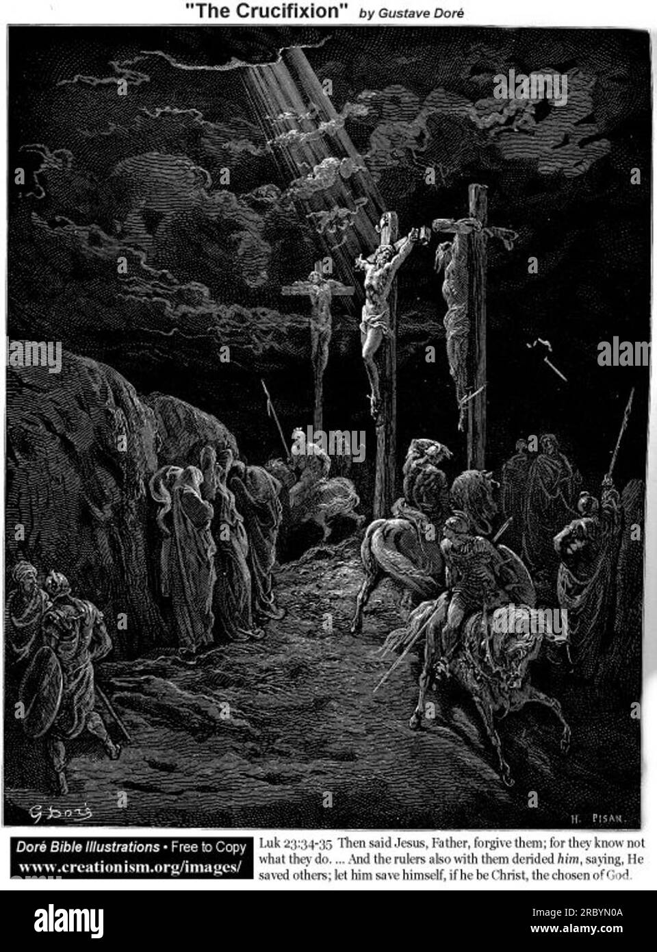 La Crucifixion de Gustave Dore Banque D'Images