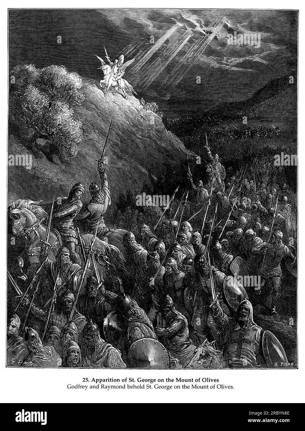 Apparition de St. George sur le Mont de Olives GustaveDore sqs  crusades george mt olives  xyz32728.gif par Gustave Dore Banque D'Images