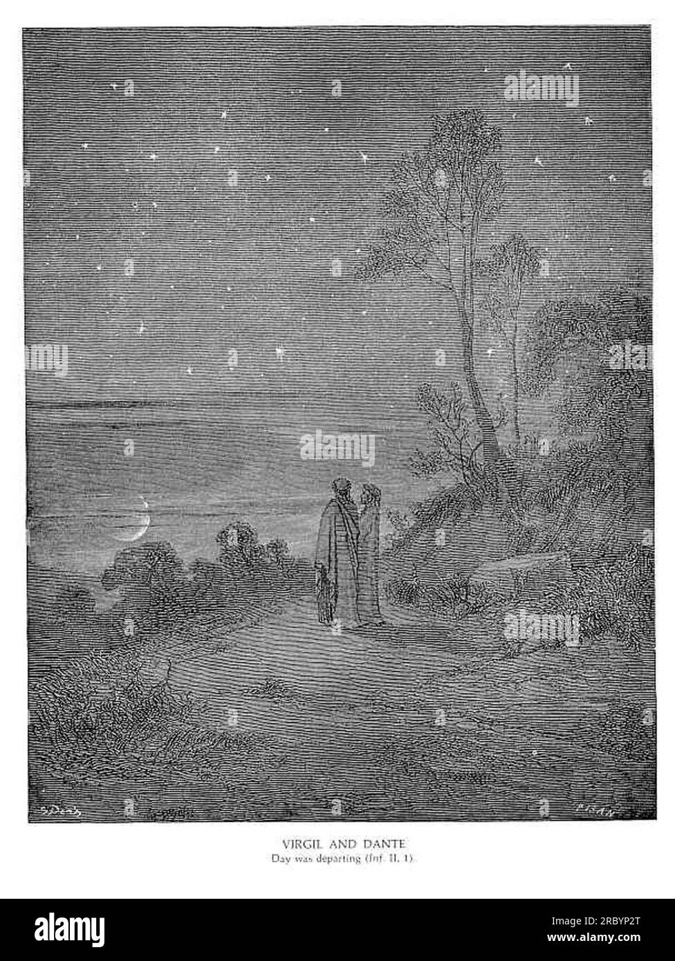 Virgile et Dante de Gustave Dore Banque D'Images
