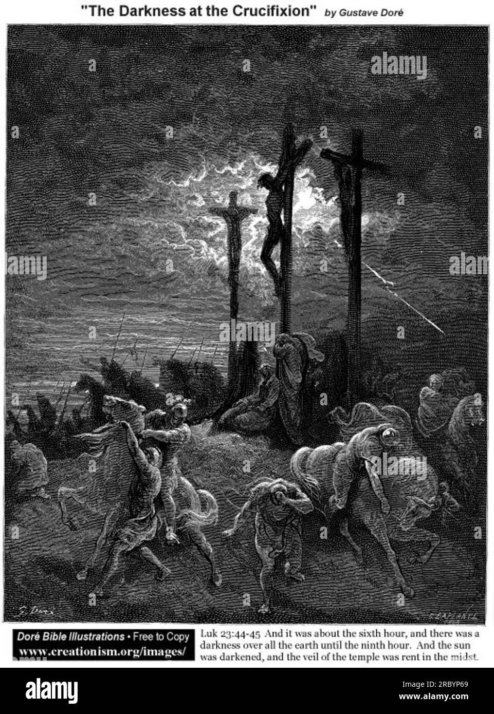 Les ténèbres à la Crucifixion de Gustave Dore Banque D'Images