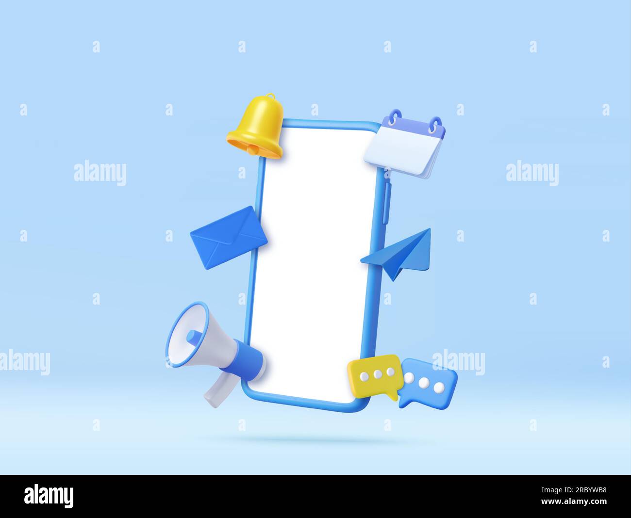 3d téléphone avec application de gestion d'entreprise. Illustration de Vecteur