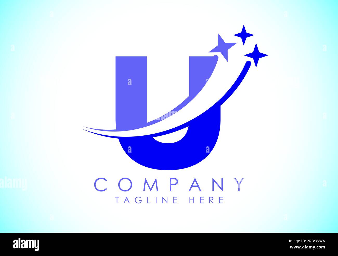 Alphabet initial avec Swoosh et signe étoile. Modèle de vecteur de conception de logo d'étoile de tir pour l'identité d'entreprise et d'entreprise Illustration de Vecteur