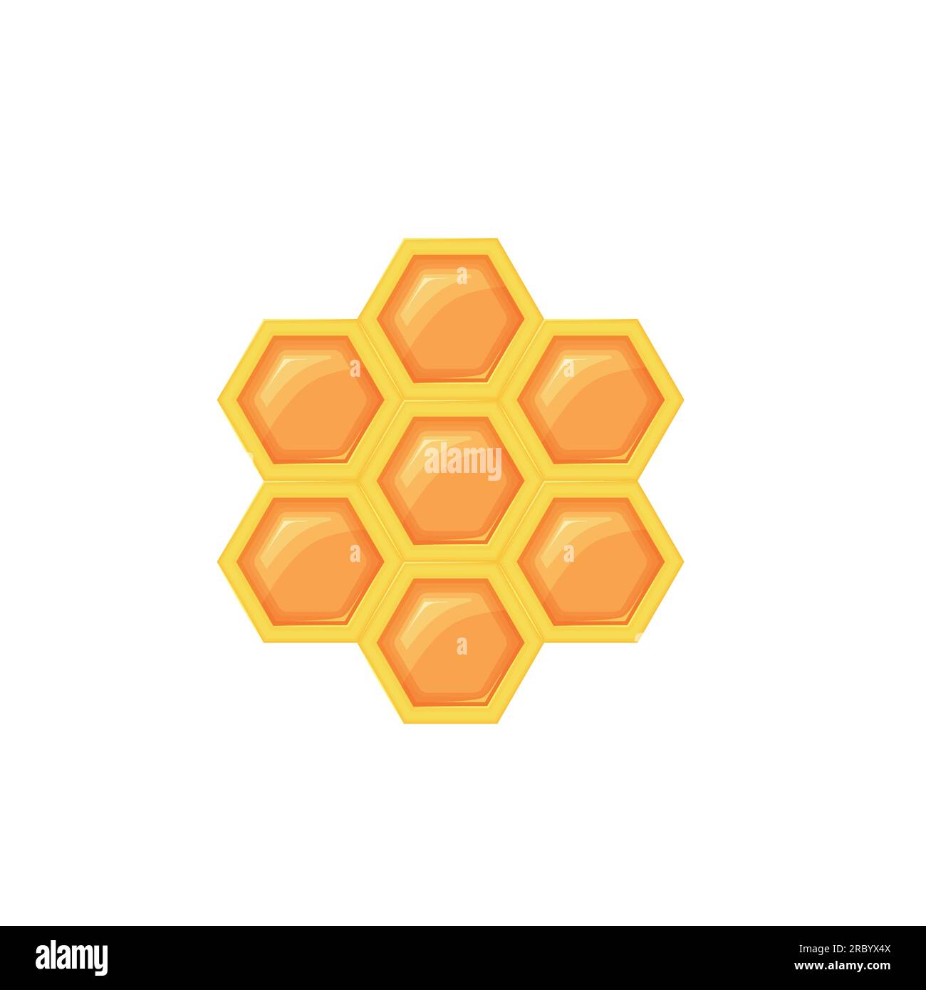 Nid d'abeille avec illustration vectorielle de miel d'abeille isolé sur fond blanc. Illustration de Vecteur
