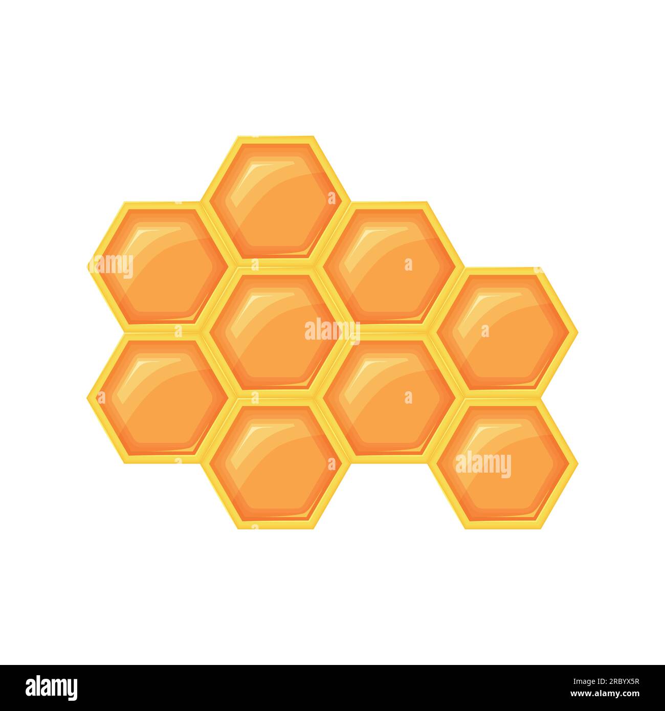 Nid d'abeille avec illustration vectorielle de miel d'abeille isolé sur fond blanc. Illustration de Vecteur