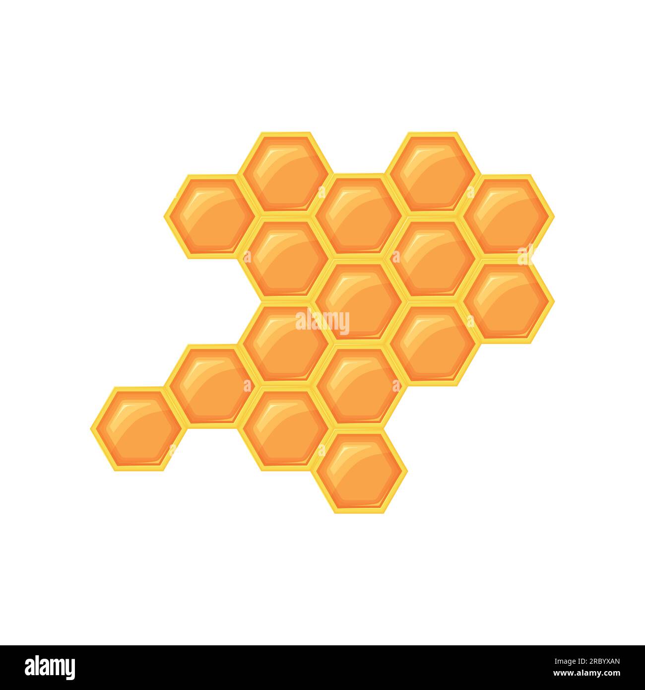 Nid d'abeille avec illustration vectorielle de miel d'abeille isolé sur fond blanc. Illustration de Vecteur