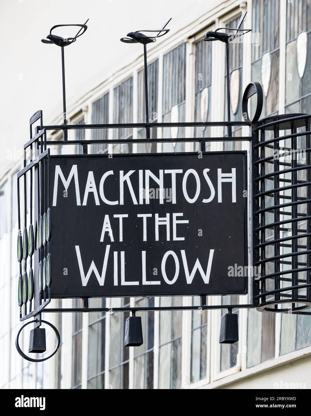 Mackintosh au panneau Willow, 215-217 Sauchiehall Street, Glasgow, Écosse, Royaume-Uni Banque D'Images