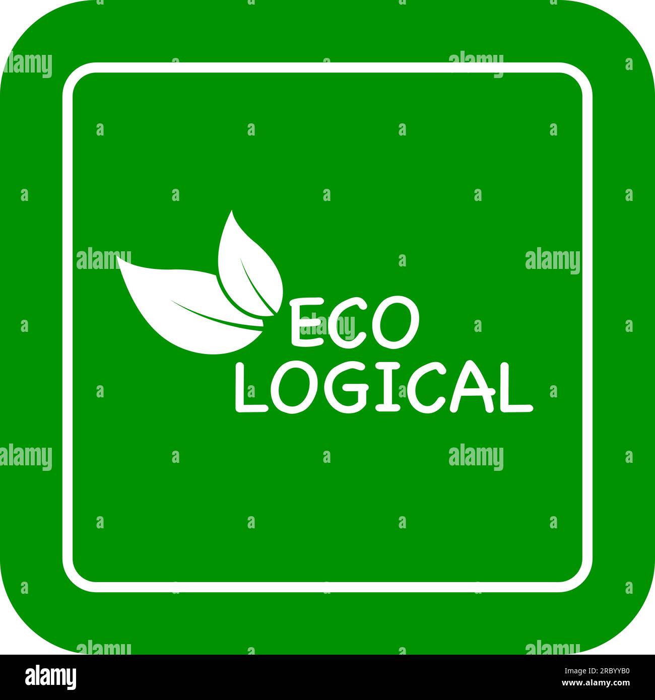 Logo ou icône vectoriel écologique, fond vert logo écologique Illustration de Vecteur