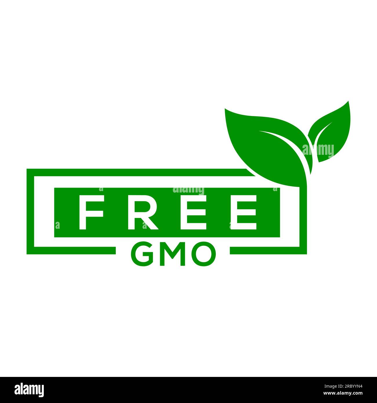 Logo vectoriel GMO gratuit, fond blanc logo OGM gratuit ou icône Illustration de Vecteur